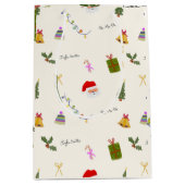 Whimsical Christmas Seamless Pattern  Medium Cadeauzakje (Voorkant)