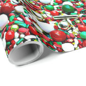 Whimsical Christmas Snoep Sprinkles Feestdagen Cadeaupapier (Rol Hoek)
