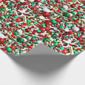Whimsical Christmas Snoep Sprinkles Feestdagen Cadeaupapier (Hoek)