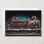 Whimsical Christmas Snoep Train 1 Feestdagenkaart (Voorkant / Achterkant)