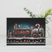 Whimsical Christmas Snoep Train 1 Feestdagenkaart (Staand voorkant)