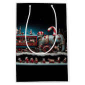 Whimsical Christmas Snoep Train 1 Medium Cadeauzakje (Voorkant)