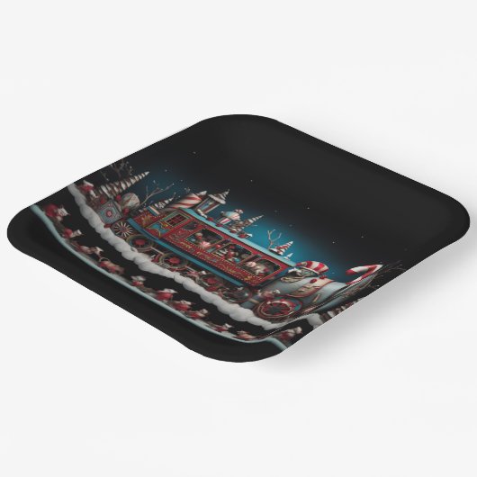 Whimsical Christmas Snoep Train 1 Papieren Bordje (Gebogen)