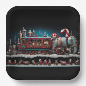 Whimsical Christmas Snoep Train 1 Papieren Bordje (Voorkant)