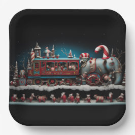 Whimsical Christmas Snoep Train 1 Papieren Bordje