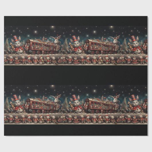 Whimsical Christmas Snoep Train 2 Cadeaupapier (Vlak)