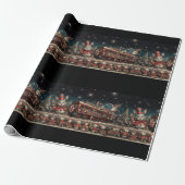 Whimsical Christmas Snoep Train 2 Cadeaupapier (Uitgerold)