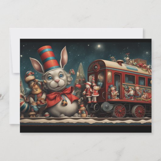 Whimsical Christmas Snoep Train 2 Feestdagenkaart (Voorkant)