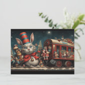 Whimsical Christmas Snoep Train 2 Feestdagenkaart (Staand voorkant)