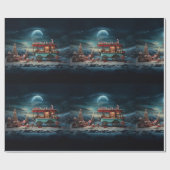 Whimsical Christmas Snoep Winkelwagen 1 Cadeaupapier (Vlak)