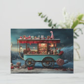 Whimsical Christmas Snoep Winkelwagen 1 Feestdagenkaart (Staand voorkant)