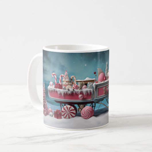 Whimsical Christmas Snoep Winkelwagen 2 Mok (Voorkant links)