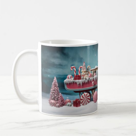 Whimsical Christmas Snoep Winkelwagen 2 Mok (Links)