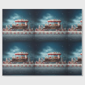 Whimsical Christmas Snoep Winkelwagen 3 Cadeaupapier (Vlak)