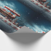 Whimsical Christmas Snoep Winkelwagen 3 Cadeaupapier (Hoek)