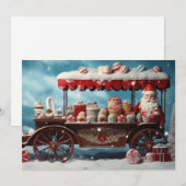Whimsical Christmas Snoep Winkelwagen 3 Feestdagenkaart (Voorkant / Achterkant)