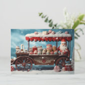 Whimsical Christmas Snoep Winkelwagen 3 Feestdagenkaart (Staand voorkant)