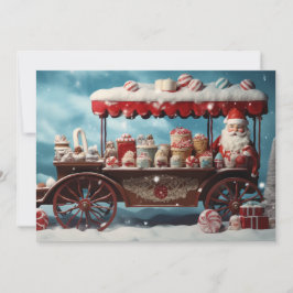 Whimsical Christmas Snoep Winkelwagen 3 Feestdagenkaart