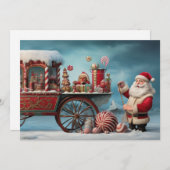 Whimsical Christmas Snoep Winkelwagen 4 Feestdagenkaart (Voorkant / Achterkant)