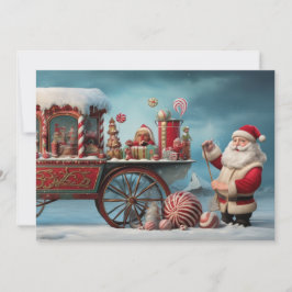 Whimsical Christmas Snoep Winkelwagen 4 Feestdagenkaart