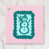 Whimsical Christmas Snowman Cute Holiday Gift Bedankjes Labels (Voorkant)
