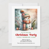 Whimsical Christmas snowman invitation editable  Kaart (Voorkant)