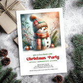 Whimsical Christmas snowman invitation editable  Kaart