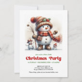 Whimsical Christmas snowman invite kids fun DL Kaart (Voorkant)