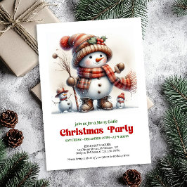 Whimsical Christmas snowman invite kids fun DL Kaart