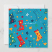 Whimsical Christmas Sock Exchange Party in het roo Kaart (Achterkant)