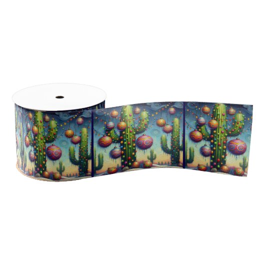 Whimsical Christmas Southwest Saguaro Cactus Grosgrain Lint (Spoel)