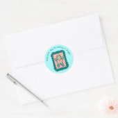 Whimsical Christmas Stamp Cute Custom Merry Bright Ronde Sticker (Envelop)