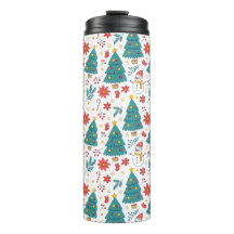 Whimsical Christmas Tree and Snowman Holiday