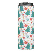 Whimsical Christmas Tree and Snowman Holiday Thermosbeker (Achterkant)