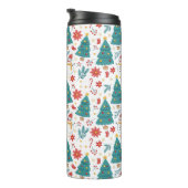 Whimsical Christmas Tree and Snowman Holiday Thermosbeker (Geroteerd rechts)