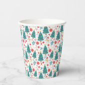 Whimsical Christmas Tree and Snowman Paper cup Papieren Bekers (Voorkant)