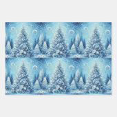 Whimsical Christmas Tree Blue Decoupage Inpakpapier Vel (Voorkant)