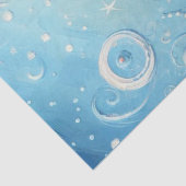 Whimsical Christmas Tree Blue Decoupage Tissuepapier (Detail)