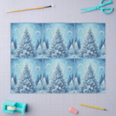Whimsical Christmas Tree Blue Decoupage Tissuepapier (Craft)