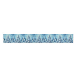 Whimsical Christmas Tree Blue  Grosgrain Lint