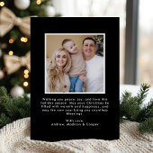 Whimsical Christmas Tree Bows Black Photo Folie Feestdagenkaart