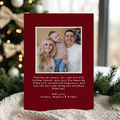 Whimsical Christmas Tree Bows Cranberry Photo Folie Feestdagenkaart