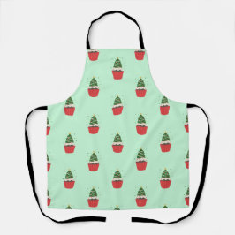 Whimsical Christmas Tree Cupcake Apron Schort