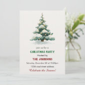 Whimsical Christmas Tree Dinner Party Invitation Kaart (Staand voorkant)