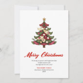 Whimsical Christmas tree editable greeting card Feestdagenkaart (Voorkant)
