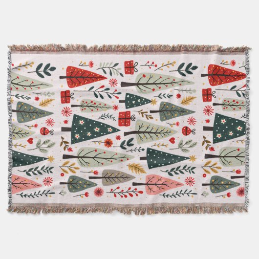 Whimsical Christmas Tree Forest Deken (Voorkant)