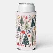 Whimsical Christmas Tree Forest Seltzer Blikjeskoeler (Seltzer Achterkant)