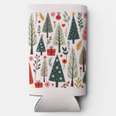 Whimsical Christmas Tree Forest Seltzer Blikjeskoeler (Achterkant)