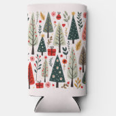 Whimsical Christmas Tree Forest Seltzer Blikjeskoeler (Voorkant)
