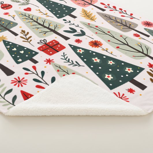 Whimsical Christmas Tree Forest Sherpa Deken (3/4)